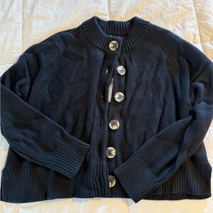 Quince Black  Cardigan